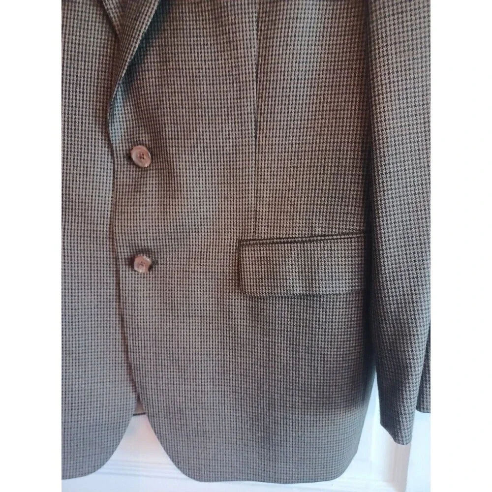 Ralph Lauren brown herringbone blazer mens 41R sportjacket silk wool classic